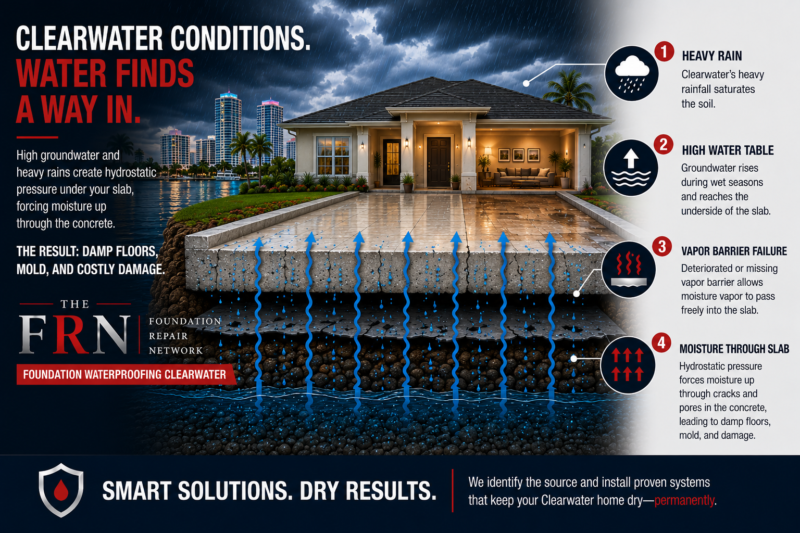 Clearwater foundation waterproofing and groundwater conditions